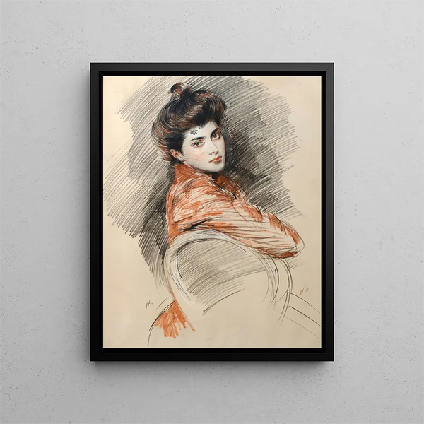 Paul Csar Helleu - Portrait Of Elisabeth Van Biema.webp