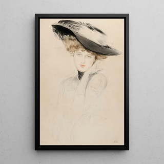 Paul Csar Helleu - Portrait de femme au chapeau.webp