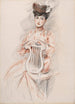 Elegante schilderij met de lierstoel - Paul César Helleu — weergave van het kunstwerk