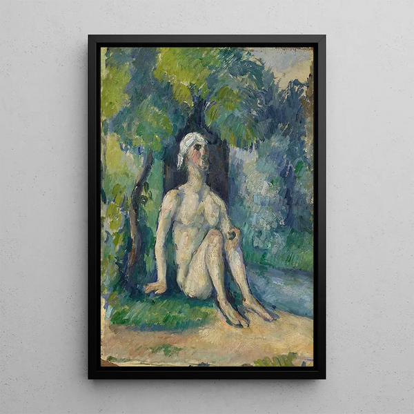 Baigneurs zittend op het water - Paul Cézanne — ingelijst kunstwerk aan de muur