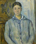 Madame Cézanne in blauw - Paul Cézanne — weergave van het kunstwerk
