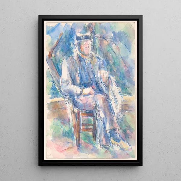 van een man met een strooien hoed - Paul Cézanne — ingelijst kunstwerk aan de muur