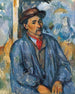 Man in blauwe blouse - Paul Cézanne — weergave van het kunstwerk