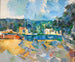 op de oevers van een rivier - Paul Cézanne — weergave van het kunstwerk