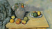 Kan en fruit op een tafel - Paul Cézanne — weergave van het kunstwerk