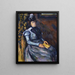 Vrouw zittend in blauw - Paul Cézanne — ingelijst kunstwerk aan de muur