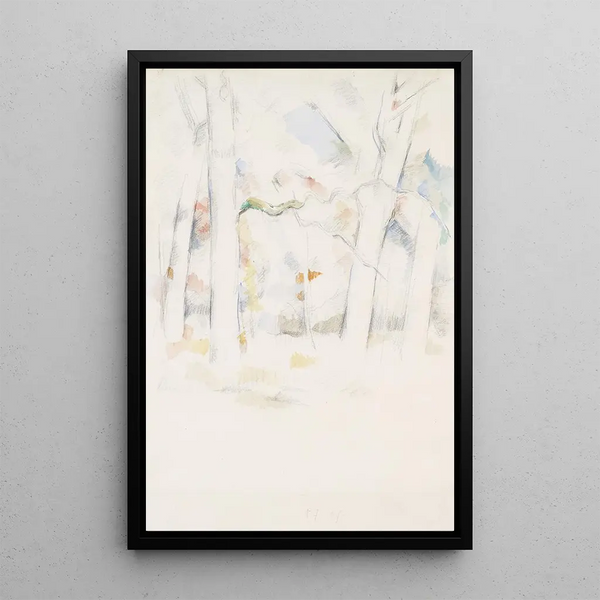 Bos onder de bomen - Paul Cézanne — ingelijst kunstwerk aan de muur
