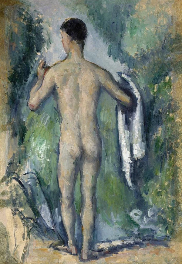 Baigneuse debout vue de dos - Paul Cézanne — ingelijst kunstwerk aan de muur