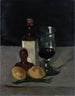 Natuurstudie met glazen fles en citroenen - Paul Cézanne — weergave van het kunstwerk