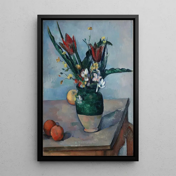 Le vase de tulipes - Paul Cézanne — ingelijst kunstwerk aan de muur