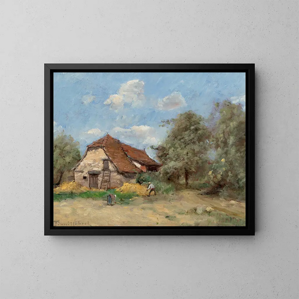 The Reaper near the Farm - Paul Désiré Trouillebert — framed artwork on a wall