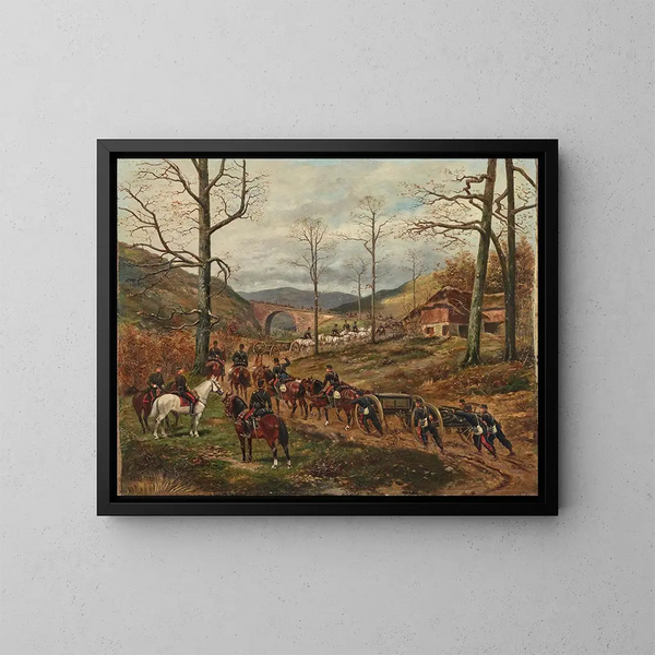 French of the 90th Cavalry Artillery at Rezonville - Paul Émile Léon Perboyre — framed artwork on a wall