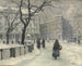 Kongens Nytorv in Kopenhagen in de winter - Paul Fischer — weergave van het kunstwerk