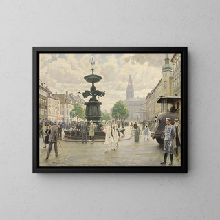 Paul Fischer - The Bustling Amager Square Cophenhagen.webp