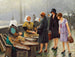 Drie jonge dames kopen verse vis bij Gammel Strand - Paul Fischer — weergave van het kunstwerk