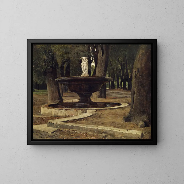 Fontaine in het park van Villa Borghèse in Rome - Paul Flickel — ingelijst kunstwerk aan de muur
