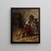 Monkey playing the violin - Paul Friedrich Meyerheim — framed artwork on a wall