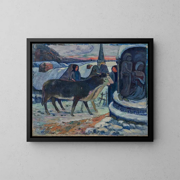 Nacht van Kerstmis, de zegen van de runderen - Paul Gauguin — ingelijst kunstwerk aan de muur