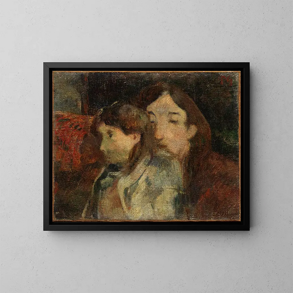 Figuren in een interieur - Paul Gauguin — ingelijst kunstwerk aan de muur