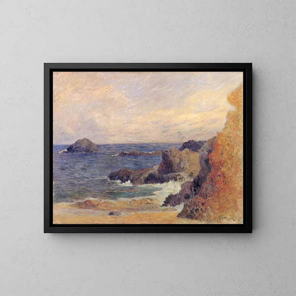 La Côte rocheuse ou Rochers au bord de la mer - Paul Gauguin — ingelijst kunstwerk aan de muur