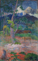 Landschap met een paard - Paul Gauguin — weergave van het kunstwerk