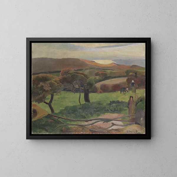 De Velden aan de Kust - Paul Gauguin — ingelijst kunstwerk aan de muur