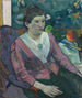 Vrouw voor een stilleven van Cézanne - Paul Gauguin — weergave van het kunstwerk