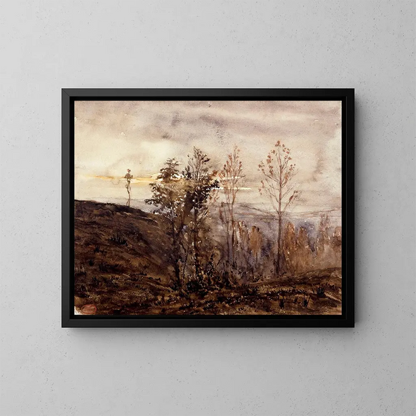 Les bois de Sèvres - Paul Huet — framed artwork on a wall