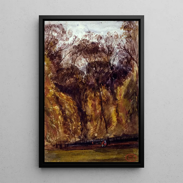 Les ormes Saint-Cloud - Paul Huet — framed artwork on a wall