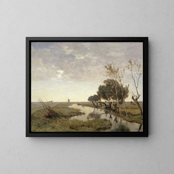 A watercourse near Abcoude - Paul Joseph Constantin Gabriël — framed artwork on a wall