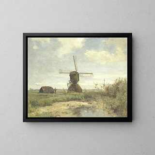 Paul Joseph Constantin Gabril - Sunny Day a Windmill on a Waterway.webp
