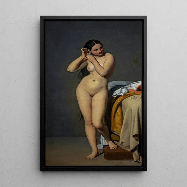 Nu à la console - Paul Jourdy — ingelijst kunstwerk aan de muur