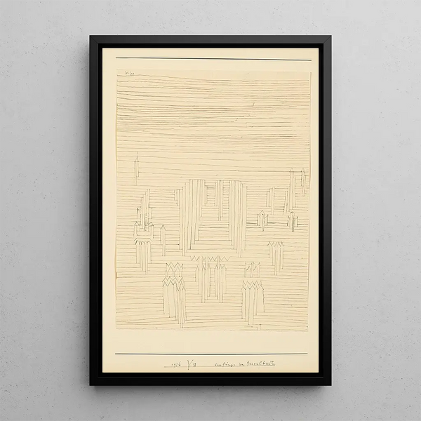 Debuut van de heilige constructies - Paul Klee — ingelijst kunstwerk aan de muur