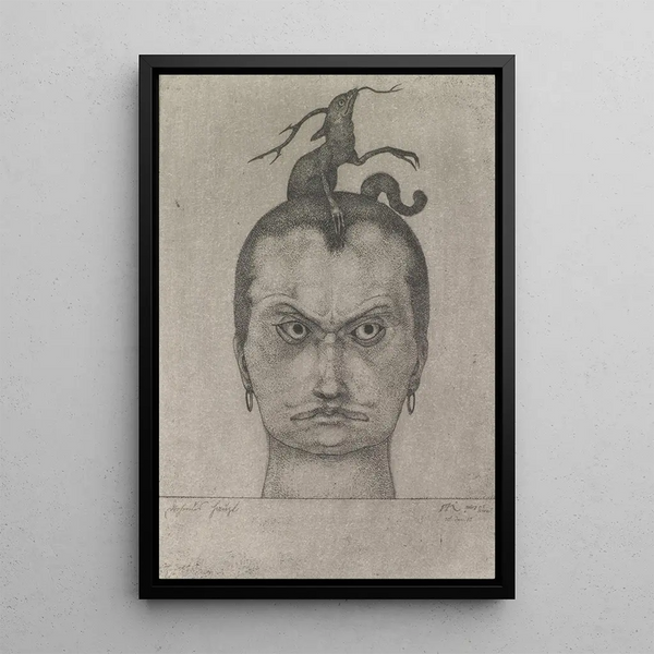 Tête Menaçante - Paul Klee — ingelijst kunstwerk aan de muur