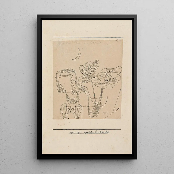 Kerk bij de Halvemaan - Paul Klee — ingelijst kunstwerk aan de muur