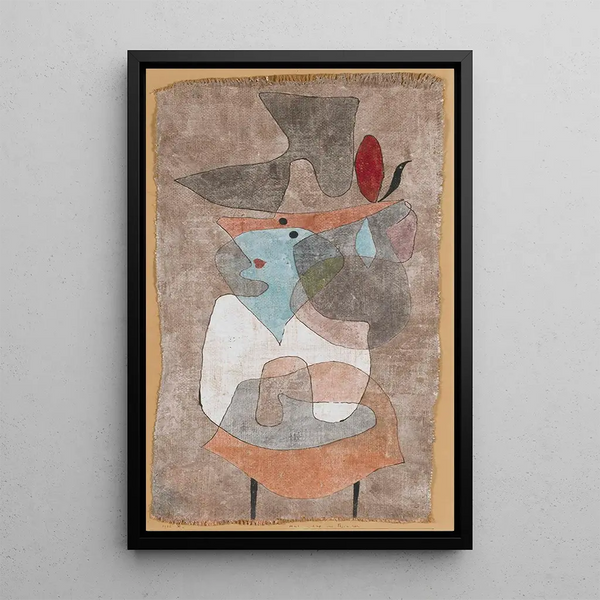 Dame au Chapeau et Petite Table - Paul Klee — ingelijst kunstwerk aan de muur