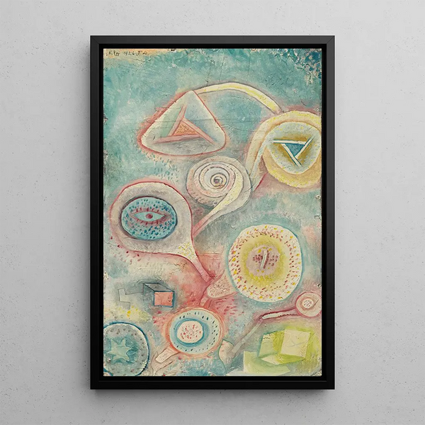 Kleine bloemstilleven schilderij - Paul Klee — ingelijst kunstwerk aan de muur