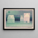 Drie Huizen - Paul Klee — ingelijst kunstwerk aan de muur