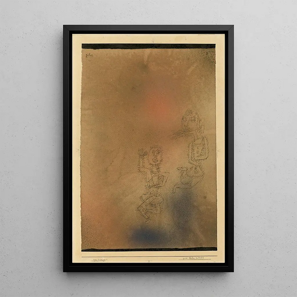 Twee zielen omhoog - Paul Klee — ingelijst kunstwerk aan de muur