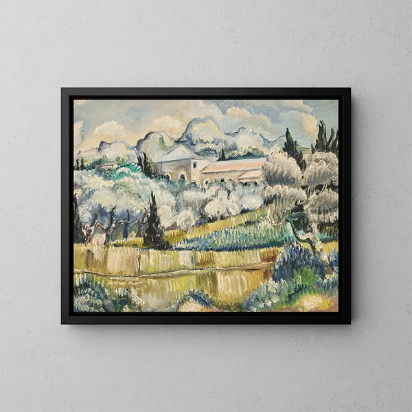 Landschap in Zuid-Frankrijk - Paul Kleinschmidt — ingelijst kunstwerk aan de muur