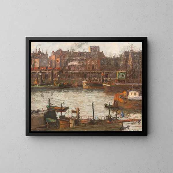 Port of Duisburg - Paul Kutscha — framed artwork on a wall