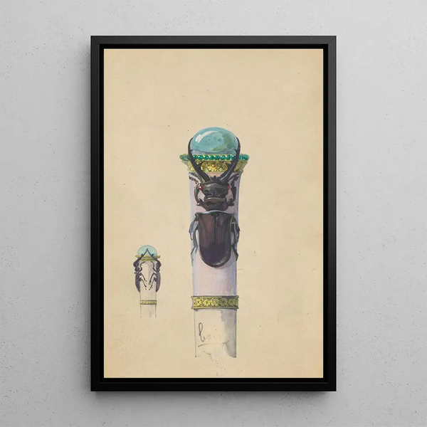 Paul Louchet - Ontwerp voor een wandelstokknop met twee vliegende herten.webp