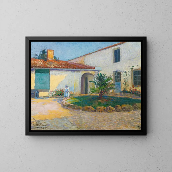 La Fille de l'artiste dans le jardin Taillebourg - Paul Madeline — framed artwork on a wall