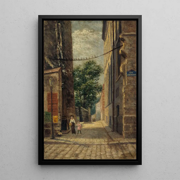 La rue Rataud au coin de la rue Lhomond - Paul Martellière — ingelijst kunstwerk aan de muur