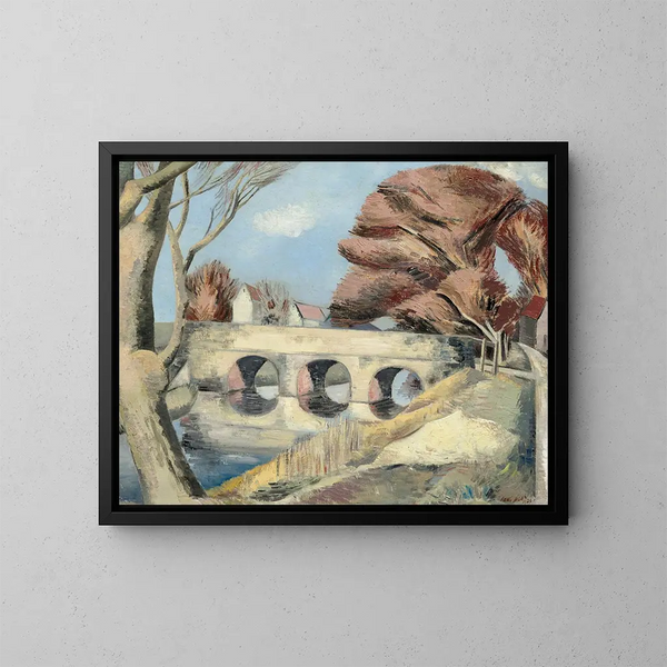 Het Pont van Romney Marsh - Paul Nash — ingelijst kunstwerk aan de muur