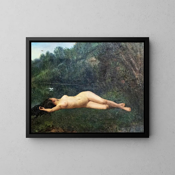 Nude female painting - Paul Prouho — framed artwork on a wall