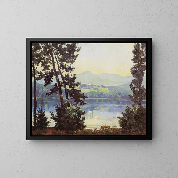 View of the Simssee - Paul Roloff — framed artwork on a wall