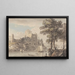 Een kasteel aan een rivier - Paul Sandby — ingelijst kunstwerk aan de muur