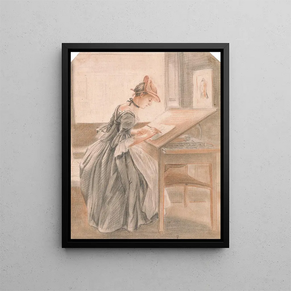Paul Sandby - A Lady Copying at a Drawing Table.webp