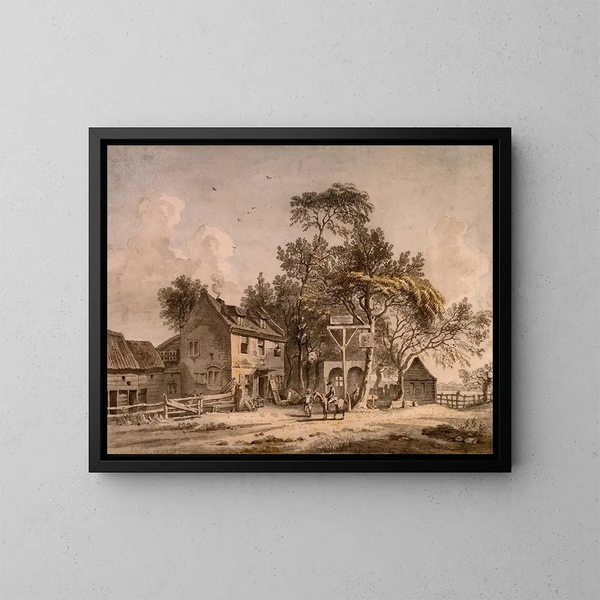 An Inn - Paul Sandby — framed artwork on a wall